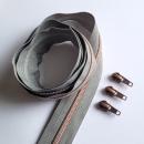 Reißverschluss & Zipper im Set – 1 Meter inkl. 3 Zipper (Kupfer/Mausgrau)